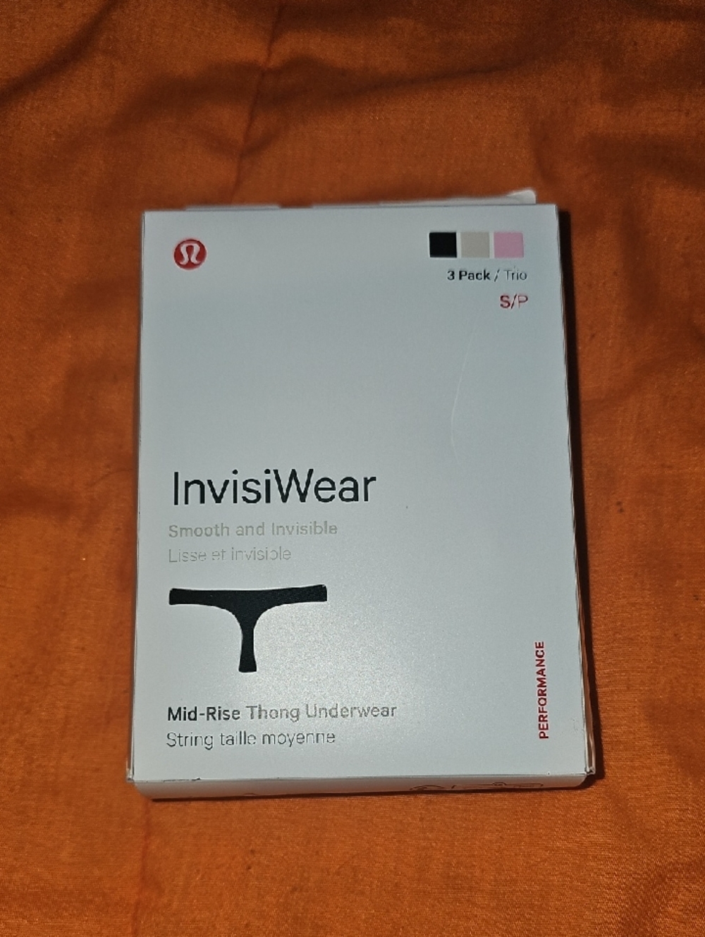 Lululemon InvisiWear!! Mid Rise Thong Underwear! Sz Small! Nwts, BLK/LTIV/BLQU